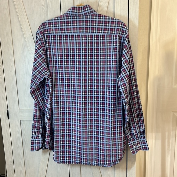 TailorByrd Navy/LtBlue/Pink Plaid Mens LS Shirt Sz XL - Picture 4 of 14